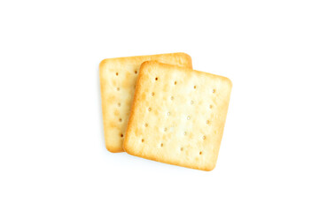 Cookies biscuit with milk cream isolated on white background, Sandwich Cookies milk flavor