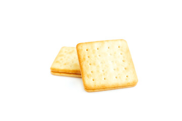 Cookies biscuit with milk cream isolated on white background, Sandwich Cookies milk flavor
