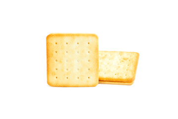 Cookies biscuit with milk cream isolated on white background, Sandwich Cookies milk flavor