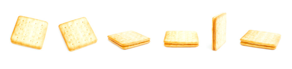 Cookies biscuit with milk cream isolated on white background, Sandwich Cookies milk flavor