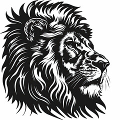 Obraz premium A black and white drawing of a lion