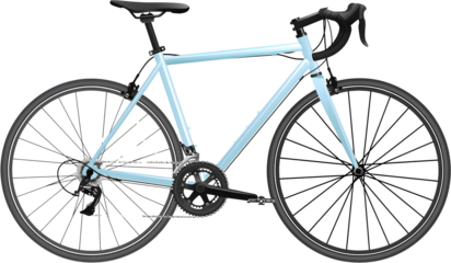 light blue road bicycle with black accents, bicycle Transparent