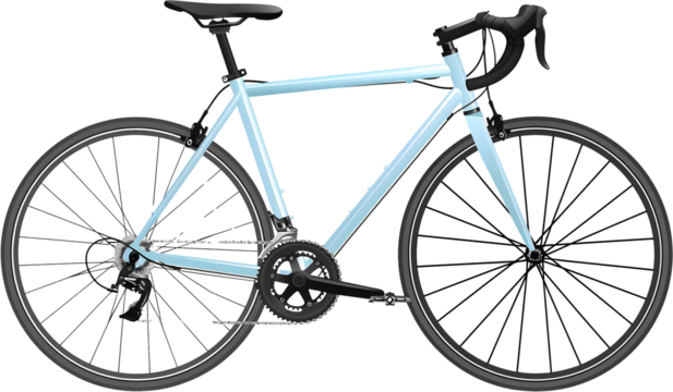 light blue road bicycle with black accents, bicycle Transparent