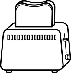 Bread toaster outline illustration vector