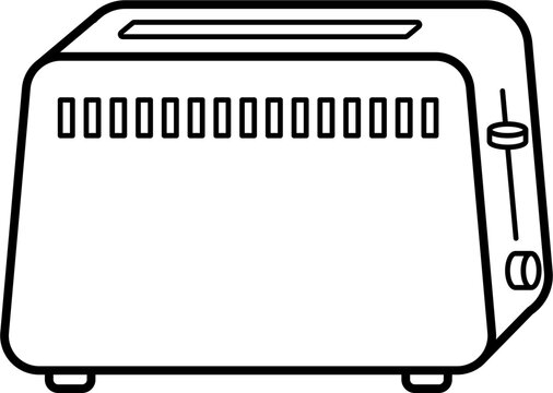 recommend clip art: Bread toaster outline illustration vector