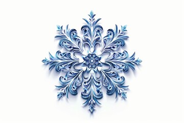 Isolated vector illustration of a detailed snowflake on a white background, intricate and delicate