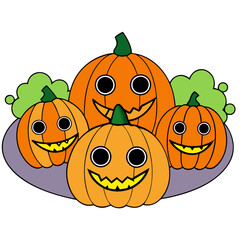 Halloween pumpkin face vector illustration 