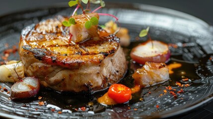 Pork on plate glides