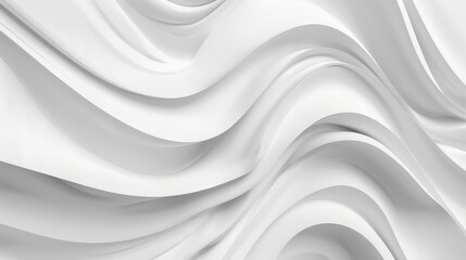 Pure white wave forms merge seamlessly with a clean backdrop, presenting a minimalist and sophisticated look