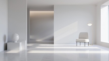 Fototapeta premium Clean white space with a large empty area and a smooth background.