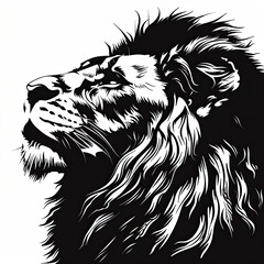 Fototapeta premium A black and white drawing of a lion