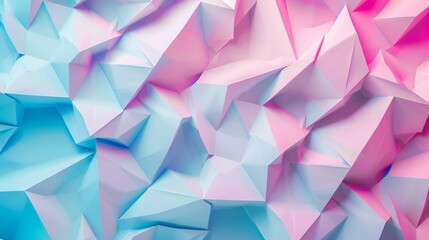 Obraz premium Abstract geometric background with pink and blue paper in panoramic shot