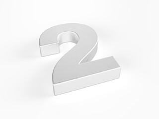 Naklejka premium Metal number two