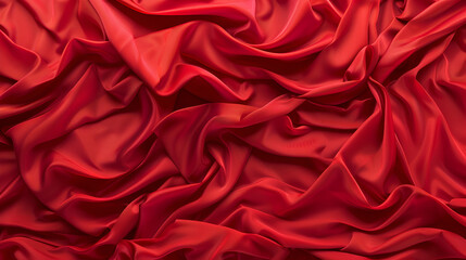 Obraz premium Red silk, Luxury red satin smooth fabric background for celebration, ceremony, event invitation card or advertising poster