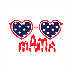Mama Retro 4th of July American Mama Independence lettering design