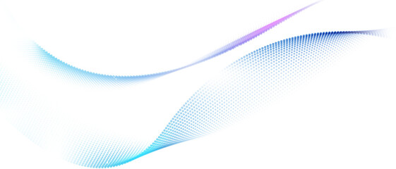 Flowing particles form waves, a gradient light pattern. modern technology background Vector illustration