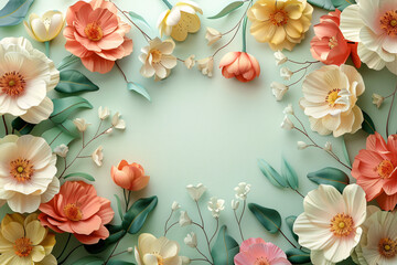 A vibrant and colorful template for Nowruz International Day featuring spring flowers, suitable for social media, banners, and invitation cards.