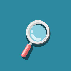 A magnifying glass is used to magnify small objects. icons vector.