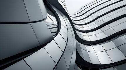Sleek Modern Architecture with Geometric Facade Patterns and Curves