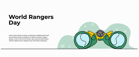 Vector illustration of jungle binoculars.Modern flat in continuous line style.
