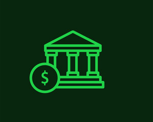 bank illustration in flat style design. Vector illustration.