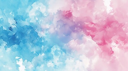 Fototapeta premium Beautiful Soft Pink and Blue Watercolor Background with Pastel Clouds, Perfect for Design Projects. High-Resolution Vector Graphic in Watercolor Illustration Style with Hyperrealistic and Hyperdetaile