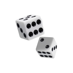 Two dices on transparent background