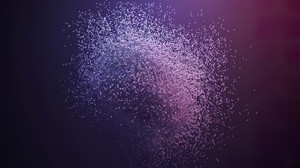 Obraz premium Abstract 3D particles illustration of purple-blue powdered texture with colored particles