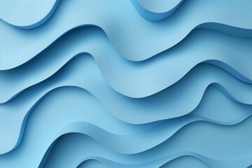 Blue Abstract Background with Curved Paper Shapes