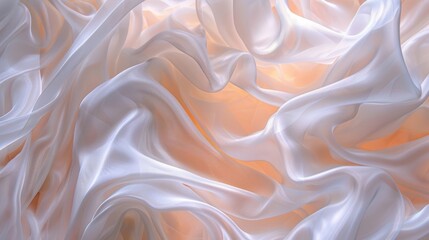 Soft ethereal waves of silk sway in harmony creating a peaceful and serene atmosphere.