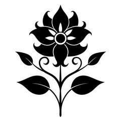 black and white flower isolated