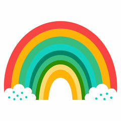 Boho Rainbow Clipart Stock Vector art illustration.