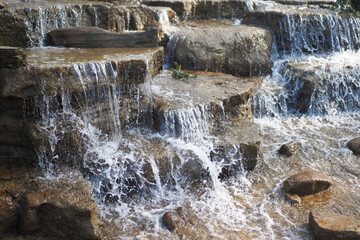  small waterfall at public park in istanbul 