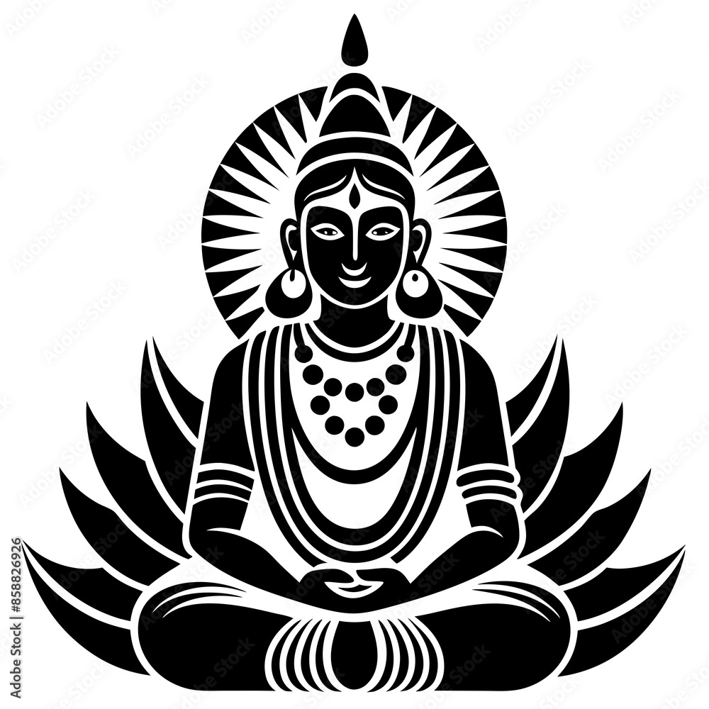 Sticker buddha statue silhouette