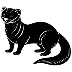 beautiful Ferret silhouette black color vector illustration
