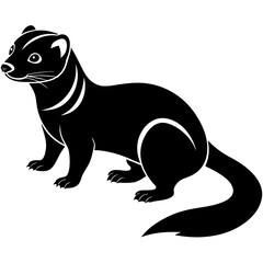 beautiful Ferret silhouette black color vector illustration