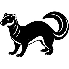 beautiful Ferret silhouette black color vector illustration