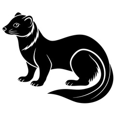 beautiful Ferret silhouette black color vector illustration