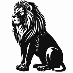 Fototapeta premium A black and white drawing of a lion