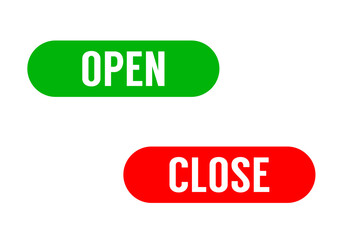 Two web icons with the words open and close