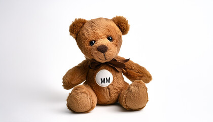 Obraz premium ぬいぐるみ テディベア おもちゃ かわいい 毛皮 クマ 白背景 子供 ソフト ラグジュアリー シンプル