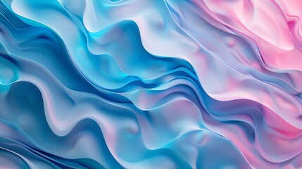 Obraz premium Abstract wavy texture with gradient pastel colors of blue and pink, ideal for background, wallpaper, or design elements.