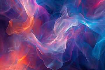 Obraz premium Colorful abstract smoke art with vibrant blue, purple, and orange hues, creating a fluid and dynamic flow of shapes and patterns.