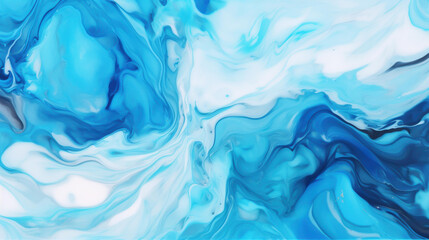 Abstract swirling marble pattern in blue and white alcohol ink