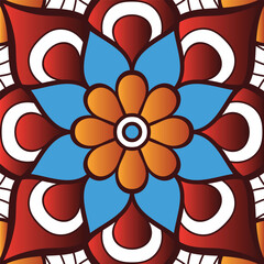 color abstract mandala flower design vector