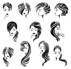 Women's Hair Logo Vector Art Bundle