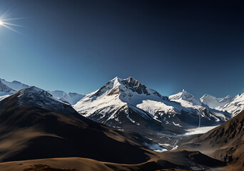 Fototapeta premium Snow-draped mountains reaching for the heavens.