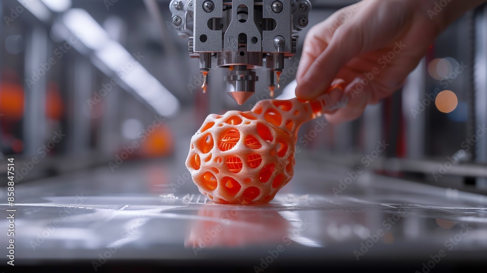 Aufkleber 3D printed object being created by a 3D printer.