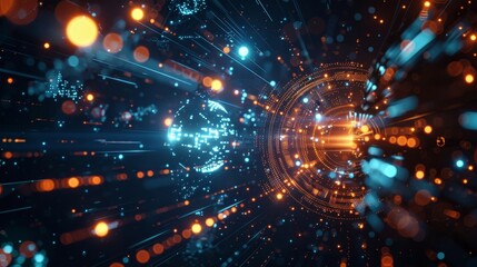 Obraz premium A fleet of 6Genabled spacecrafts working together to relay vital information back to Earth.