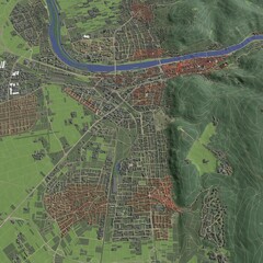3D illustration of city and urban in Heidelberg Germany